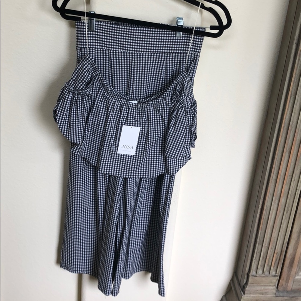 Nwt Matching Set Misa Gingham Top & Bottom - image 5